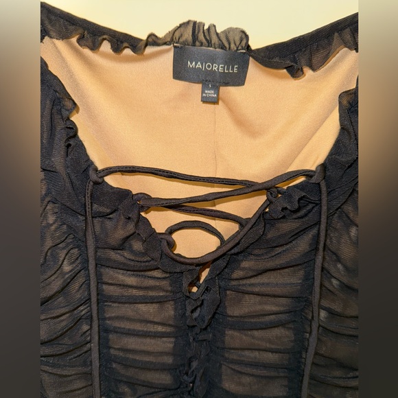 Majorelle Jardin Darling Ruched Black Dress- size Small - Picture 4 of 8